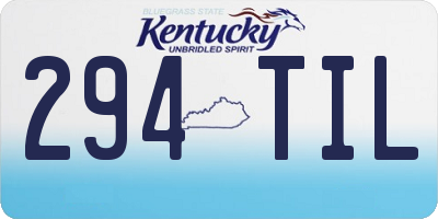KY license plate 294TIL