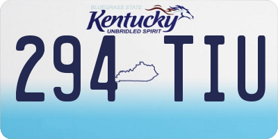 KY license plate 294TIU