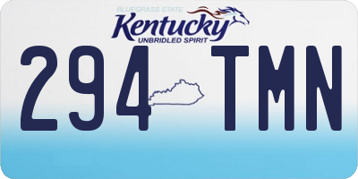 KY license plate 294TMN