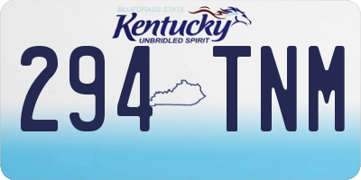 KY license plate 294TNM