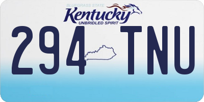 KY license plate 294TNU