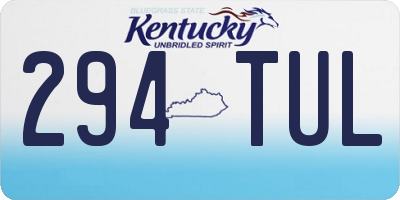 KY license plate 294TUL