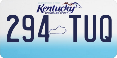 KY license plate 294TUQ