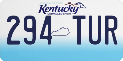 KY license plate 294TUR