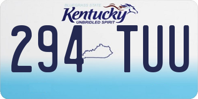 KY license plate 294TUU