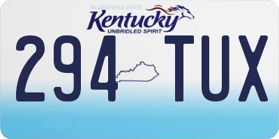 KY license plate 294TUX