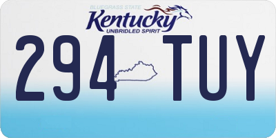 KY license plate 294TUY