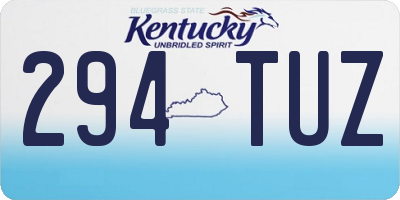KY license plate 294TUZ