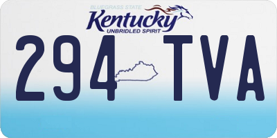 KY license plate 294TVA