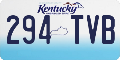 KY license plate 294TVB