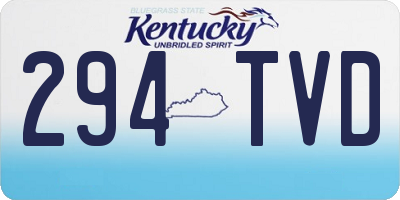 KY license plate 294TVD