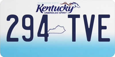 KY license plate 294TVE