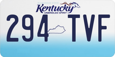 KY license plate 294TVF