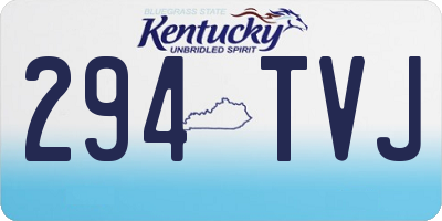 KY license plate 294TVJ
