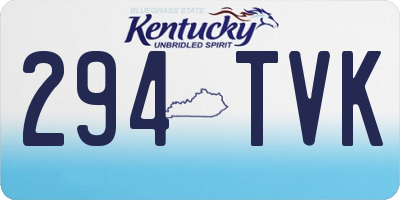 KY license plate 294TVK