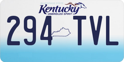KY license plate 294TVL