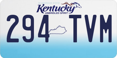 KY license plate 294TVM