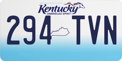 KY license plate 294TVN