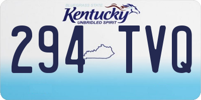 KY license plate 294TVQ