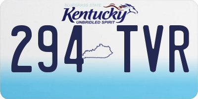KY license plate 294TVR
