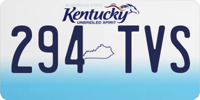 KY license plate 294TVS