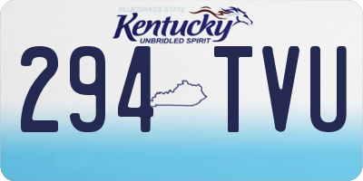 KY license plate 294TVU