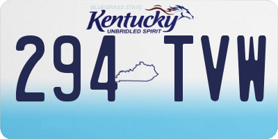 KY license plate 294TVW
