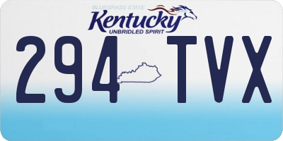 KY license plate 294TVX