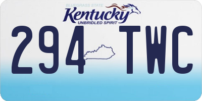 KY license plate 294TWC