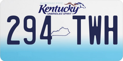 KY license plate 294TWH