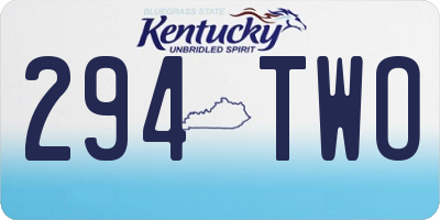 KY license plate 294TWO