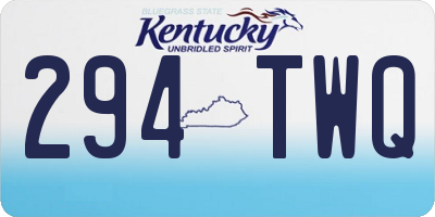 KY license plate 294TWQ