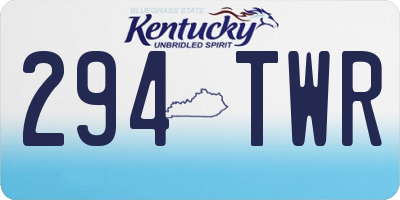 KY license plate 294TWR