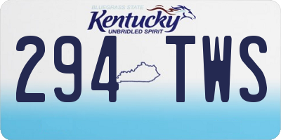 KY license plate 294TWS