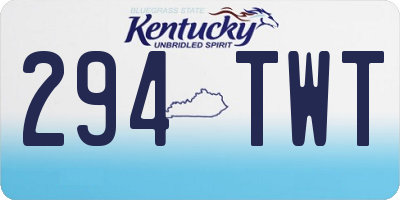 KY license plate 294TWT