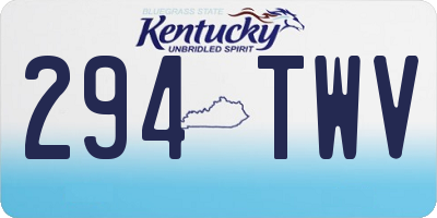 KY license plate 294TWV