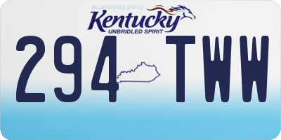 KY license plate 294TWW