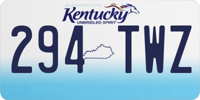 KY license plate 294TWZ