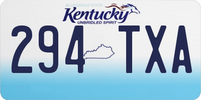 KY license plate 294TXA