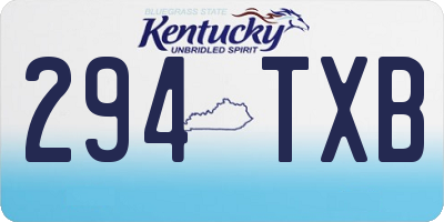 KY license plate 294TXB