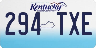 KY license plate 294TXE