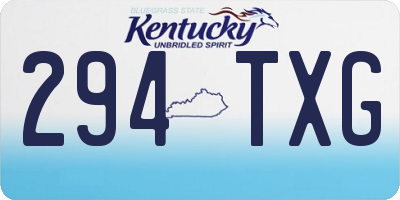 KY license plate 294TXG