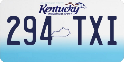 KY license plate 294TXI