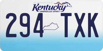 KY license plate 294TXK
