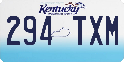 KY license plate 294TXM