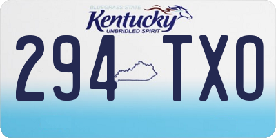 KY license plate 294TXO