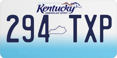 KY license plate 294TXP