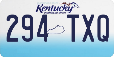 KY license plate 294TXQ