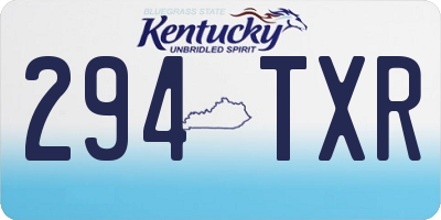 KY license plate 294TXR