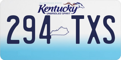 KY license plate 294TXS